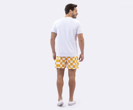 Short Masculino com Cadarço Grid Amarela | WestwingNow