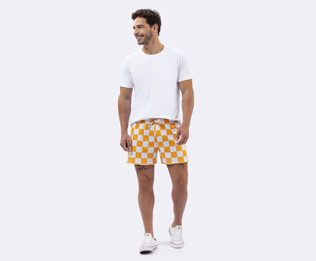 Short Masculino com Cadarço Grid Amarela | WestwingNow