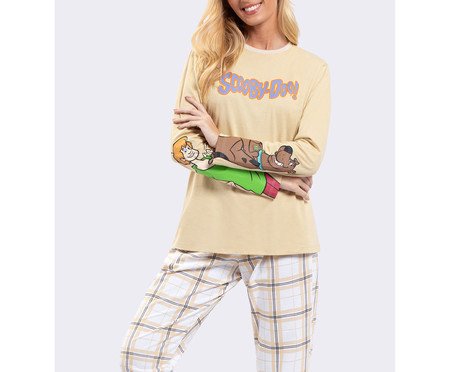 Pijama Manga Longa Xadrez Salsicha e Scooby | Westwing