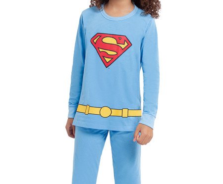 Pijama Manga Longa Slimfit Superman Azul | Westwing