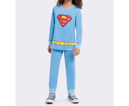Pijama Manga Longa Slimfit Superman Azul | Westwing