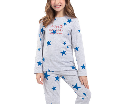 Pijama Manga Longa Infantil Shine Like A Star Branca, Colorido | WestwingNow