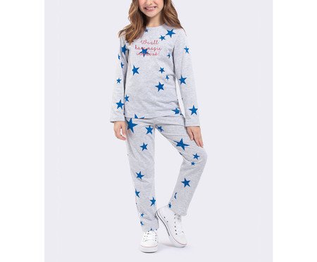Pijama Manga Longa Infantil Shine Like A Star Branca | Westwing