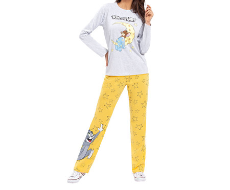 Pijama Manga Longa Tom And Jerry Bons Sonhos