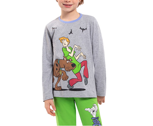 Pijama Manga Longa Masculino Infantil Scooby-Doo Mystery Cinza, Colorido | WestwingNow