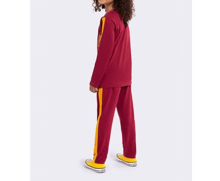 Pijama Manga Longa Unissex Quadribol Grifinória Vinho | Westwing
