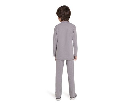 Pijama Manga Longa Tubarão Cinza | Westwing