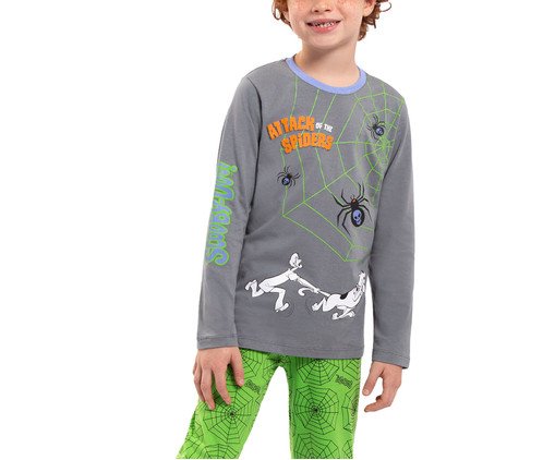 Pijama Manga Longa Masculino Infantil Scooby-Doo Brilha No Escuro, Colorido | WestwingNow