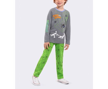 Pijama Manga Longa Masculino Infantil Scooby-Doo Brilha No Escuro | Westwing