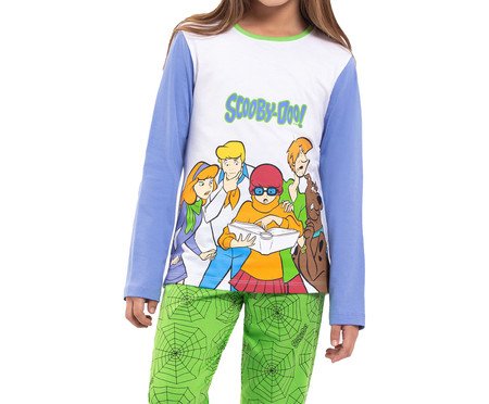 Pijama Manga Longa Infantil Scooby-Doo Spiders Branco | Westwing