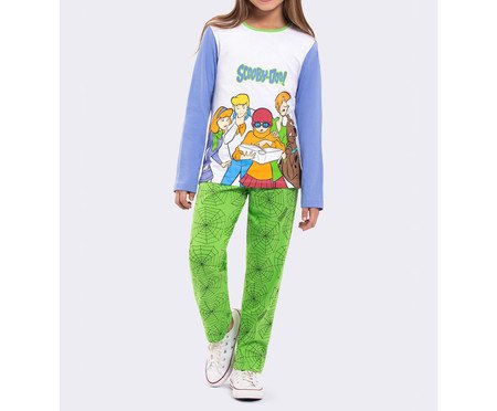 Pijama Manga Longa Infantil Scooby-Doo Spiders Branco | Westwing