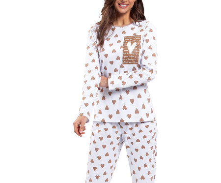 Pijama Manga Longa Loving Branca | WestwingNow