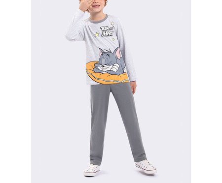 Pijama Manga Longa Infantil Masculino Tom Bons Sonhos Branca | Westwing