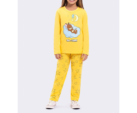 Pijama Manga Longa Infantil Jerry Bons Sonhos Amarela | WestwingNow