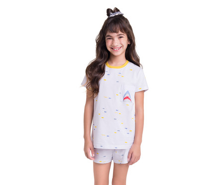 Pijama de Manga Curta Infantil Enjoy It Branco | WestwingNow