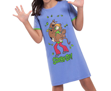 Camisola Manga Curta Infantil Scooby-Doo Mistery Brilha No Escuro Azul | WestwingNow