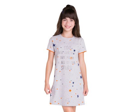 Camisola Manga Curta Infantil Stars Mescla | Westwing