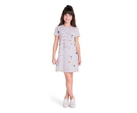 Camisola Manga Curta Infantil Stars Mescla | Westwing