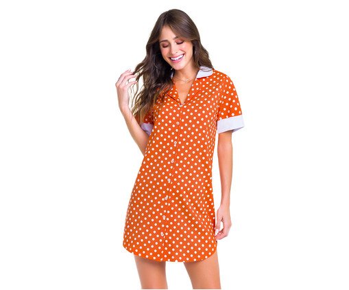 Camisola de Manga Curta Aberta Poás Laranja, Colorido | WestwingNow