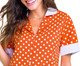 Camisola de Manga Curta Aberta Poás Laranja, Colorido | WestwingNow