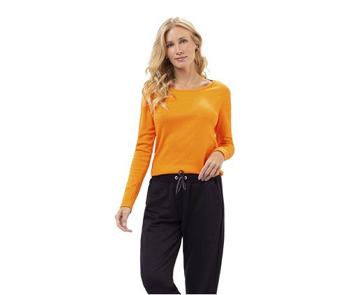 Blusa Manga Longa Feminina Laranja, Colorido | WestwingNow