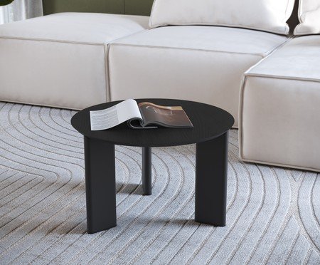 Mesa de Centro Orgânica Chanfrada Nero e Preto | Westwing