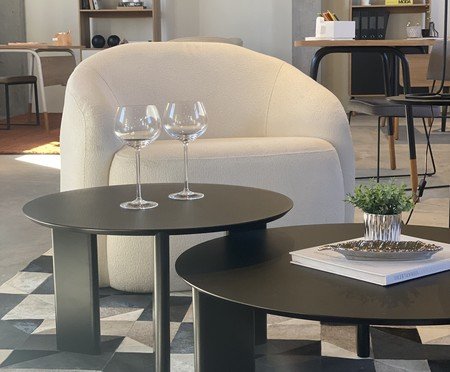 Mesa de Centro Orgânica Chanfrada Nero e Preto | Westwing