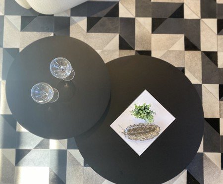 Mesa de Centro Orgânica Chanfrada Nero e Preto | Westwing