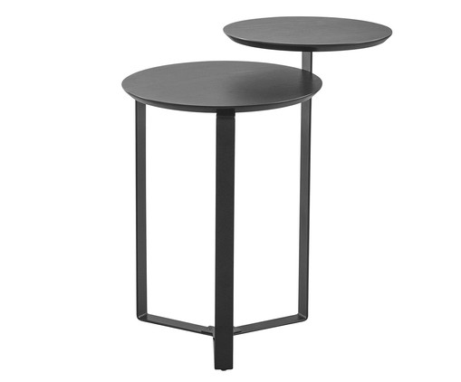 Mesa de Centro Dois Tampos Chanfrada Orgânica Nero e Preto, multicolor | WestwingNow