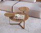 Mesa de Centro Três Tampos Chanfrada Orgânica Hanover e Dourado, multicolor | WestwingNow