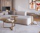 Mesa de Centro Três Tampos Chanfrada Orgânica Hanover e Dourado, multicolor | WestwingNow