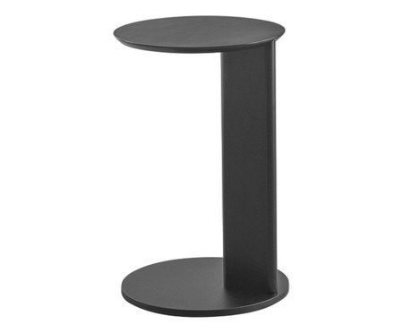 Mesa Lateral Apoio Sofá Orgânica Chanfrada Nero e Preto | Westwing