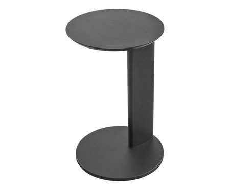 Mesa Lateral Apoio Sofá Orgânica Chanfrada Nero e Preto | Westwing