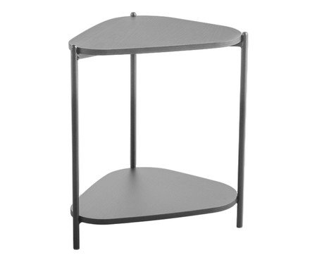 Mesa Lateral Com Prateleira Orgânica Nero e Preto | Westwing