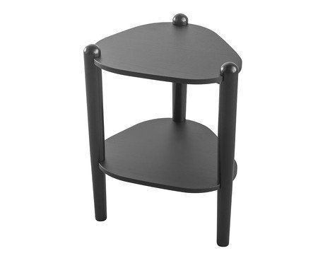 Mesa Lateral Com Prateleira Orgânica Nero e Preto | Westwing