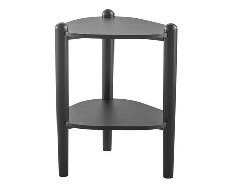 Mesa Lateral Com Prateleira Orgânica Nero e Preto | Westwing