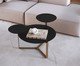 Mesa de Centro Três Tampos Chanfrada Orgânica Nero e Dourado, multicolor | WestwingNow