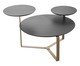 Mesa de Centro Três Tampos Chanfrada Orgânica Nero e Dourado, multicolor | WestwingNow