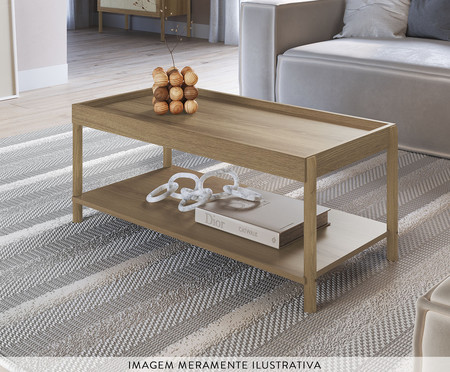 Mesa de Centro Retangular com Prateleira Oslo Hanover | Westwing