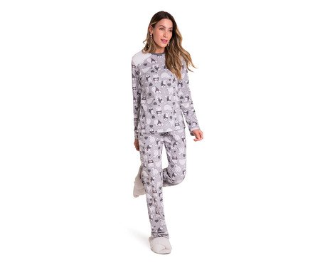 Pijama Manga Longa Dreams Happen Mescla | Westwing