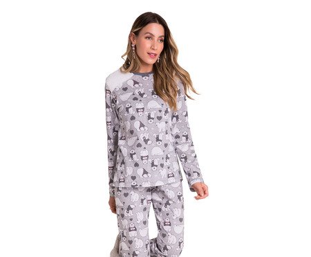 Pijama Manga Longa Dreams Happen Mescla | Westwing