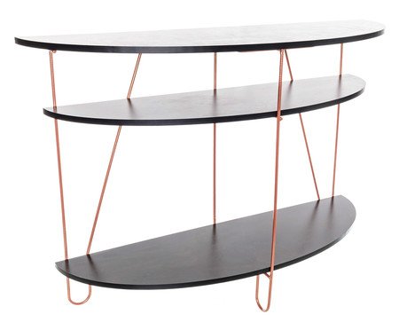 Aparador de Madeira Leonardo - Acobreado e Preto