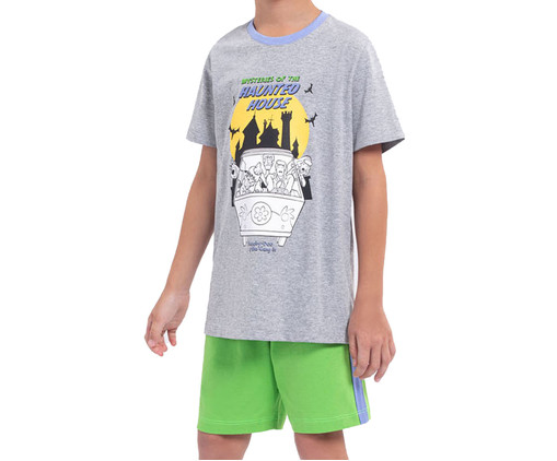 Pijama Manga Curta Masculino Infantil Scooby-Doo Haunted House Mescla, Colorido | WestwingNow