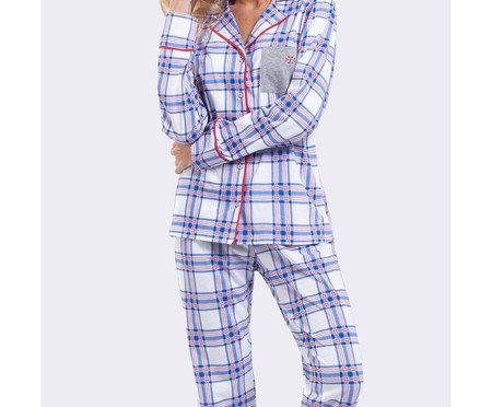 Pijama Manga Longa Aberto Americano London | Westwing