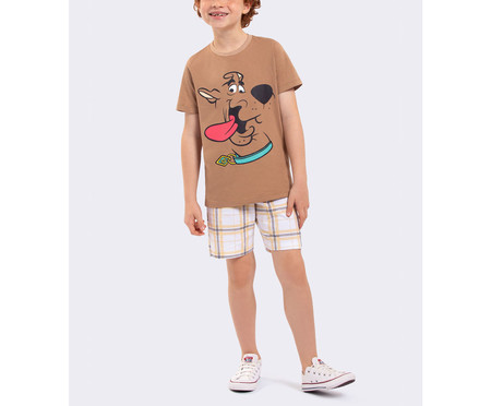 Pijama Manga Curta Masculino Infantil Scooby-Doo Marrom | WestwingNow