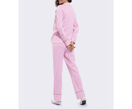 Pijama Manga Longa Aberto Americano Bear Hug Rosa | WestwingNow