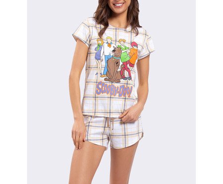 Pijama Manga Curta Xadrez Scooby-Doo | Westwing