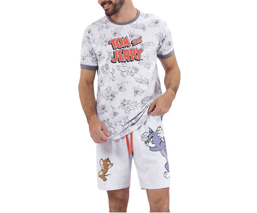 Pijama Manga Curta Masculino com Bermuda Tom And Jerry, Colorido | WestwingNow