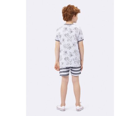 Pijama Manga Curta Listrado Masculino Infantil Tom And Jerry | Westwing