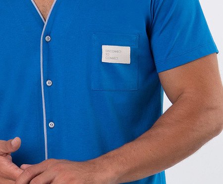 Pijama Manga Curta Masculino Americano Sky | Westwing